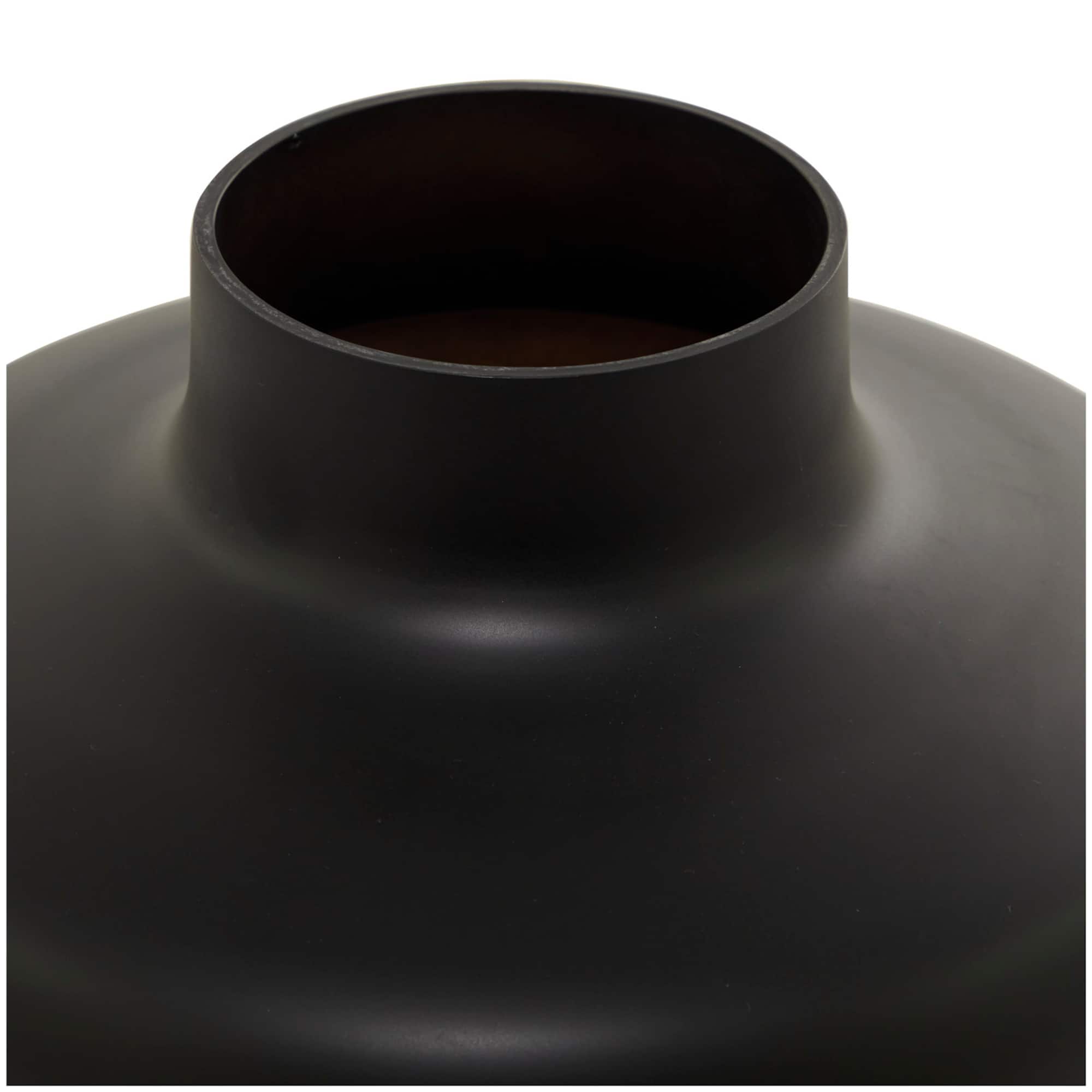 Black Glass Vase 12" x 12" x 13"